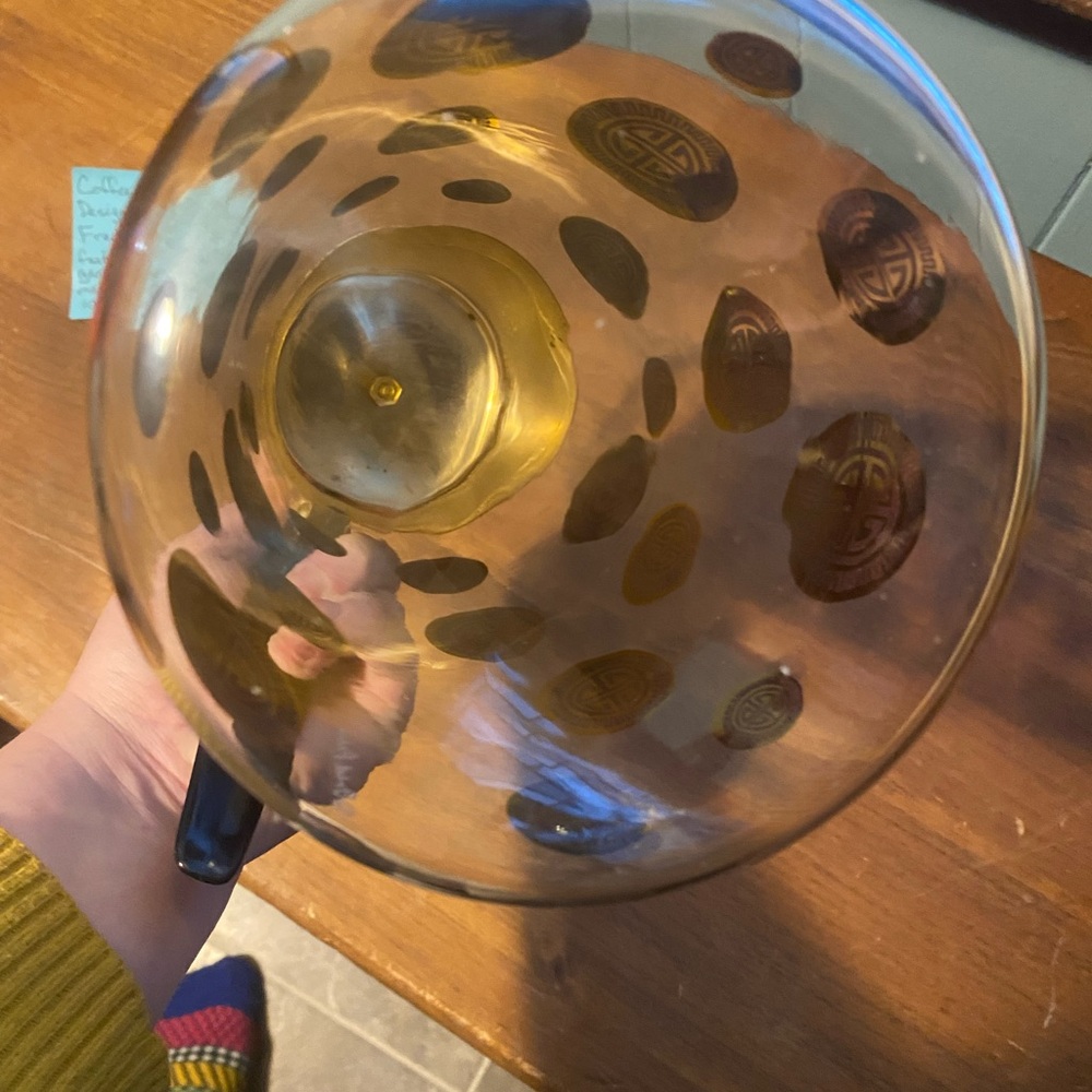 Fred Press Vintage Glass Pitcher with Gold Accents - Picture 5 of 6
